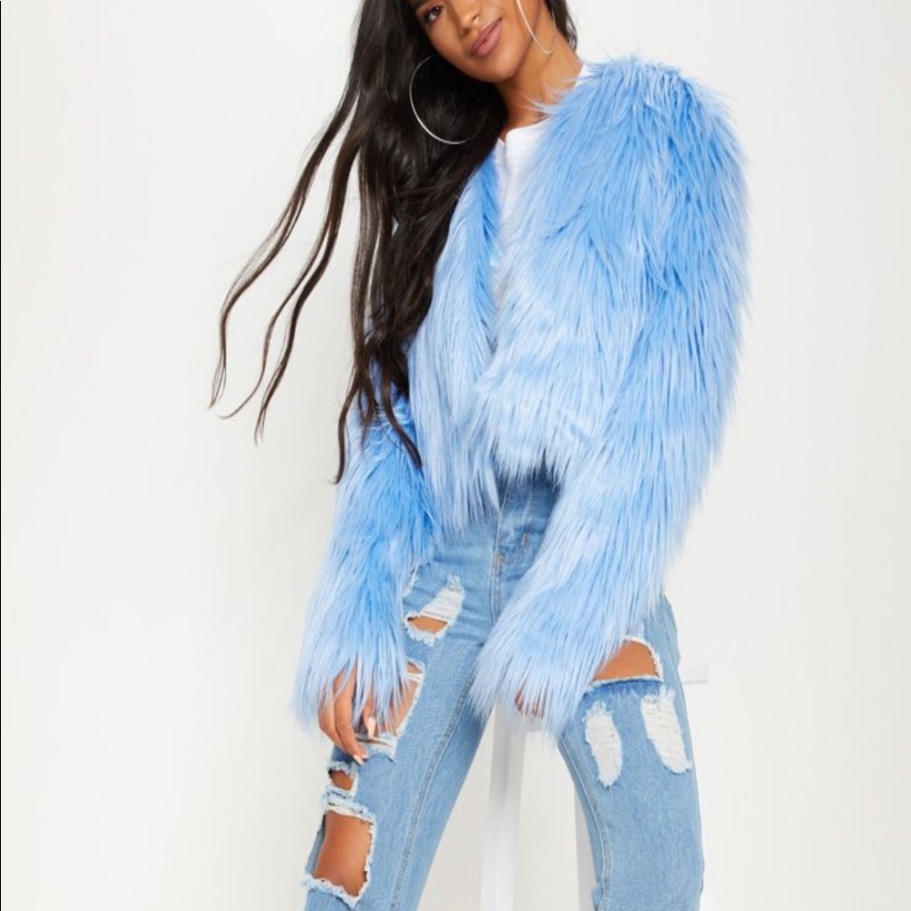 PLT shaggy faux fur jacket